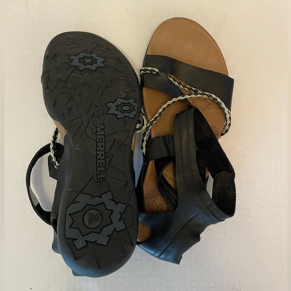 Merrell Black Henna Leather Hiking Sandal - Picture 5 of 6